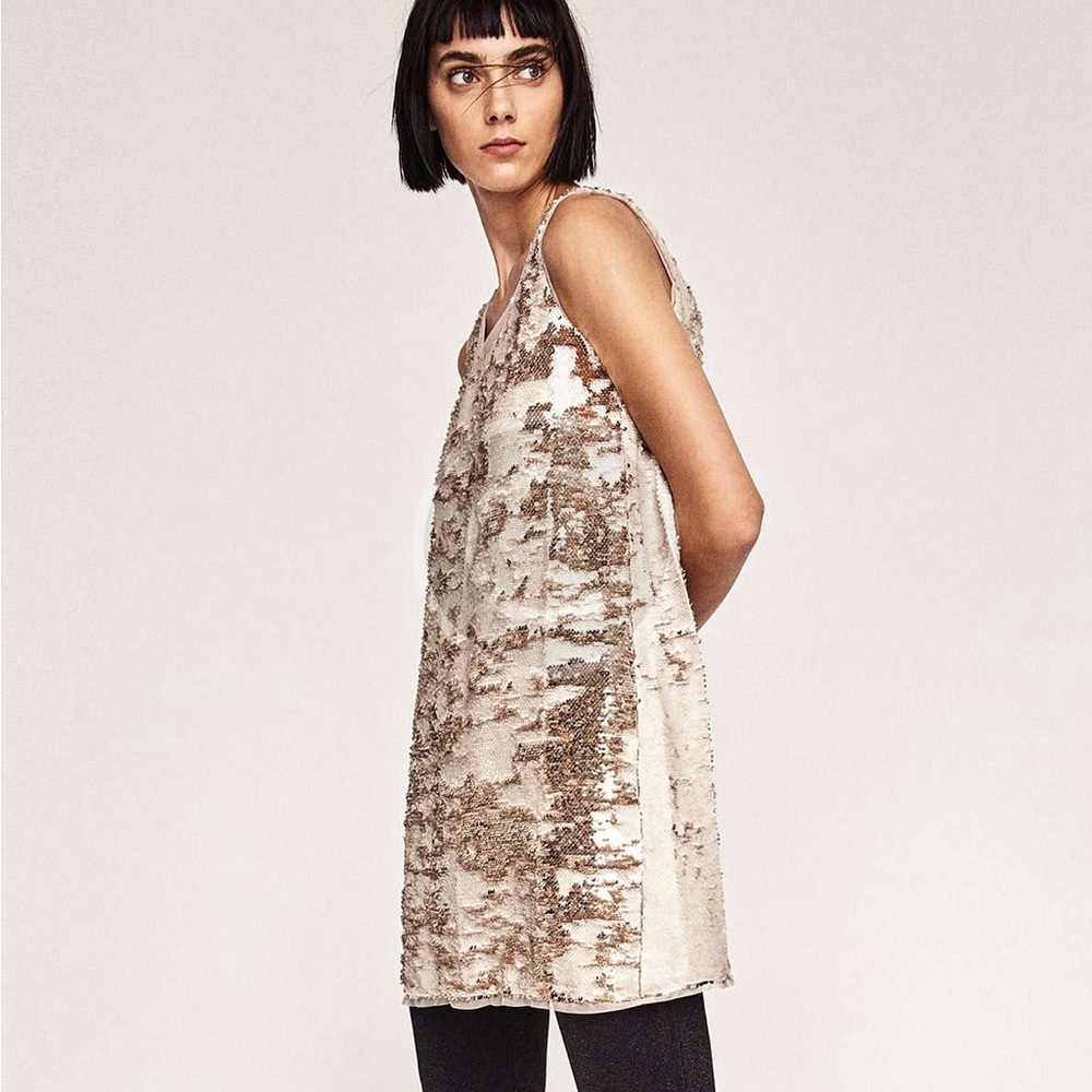 Zara Gold Sequin Dress